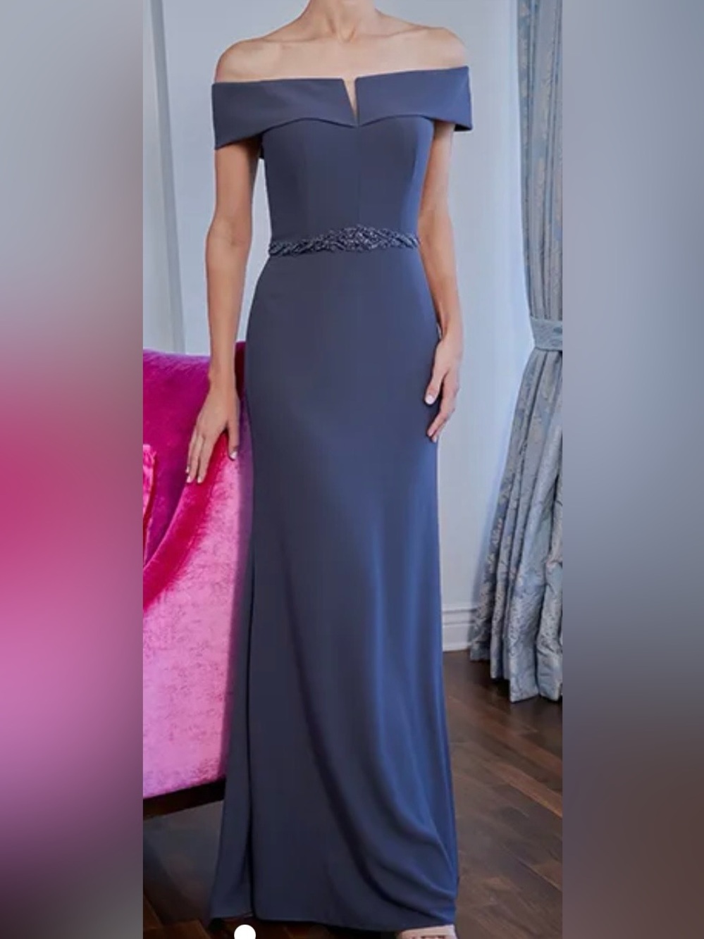 Off-the-Shoulder SAND Women's Formal Gown